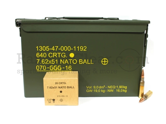 GGG 7,62x51 (.308 Win) NATO Ball M80 - 147grs